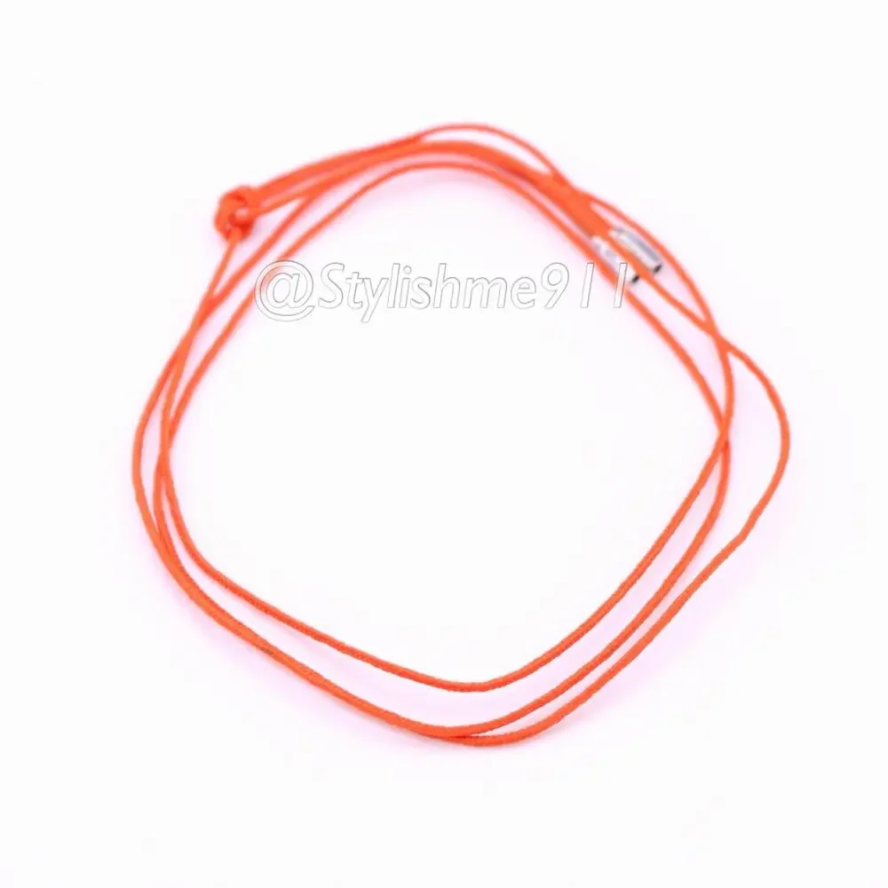 Authentic PANDORA Orange Poly Cord with Sterling Silver